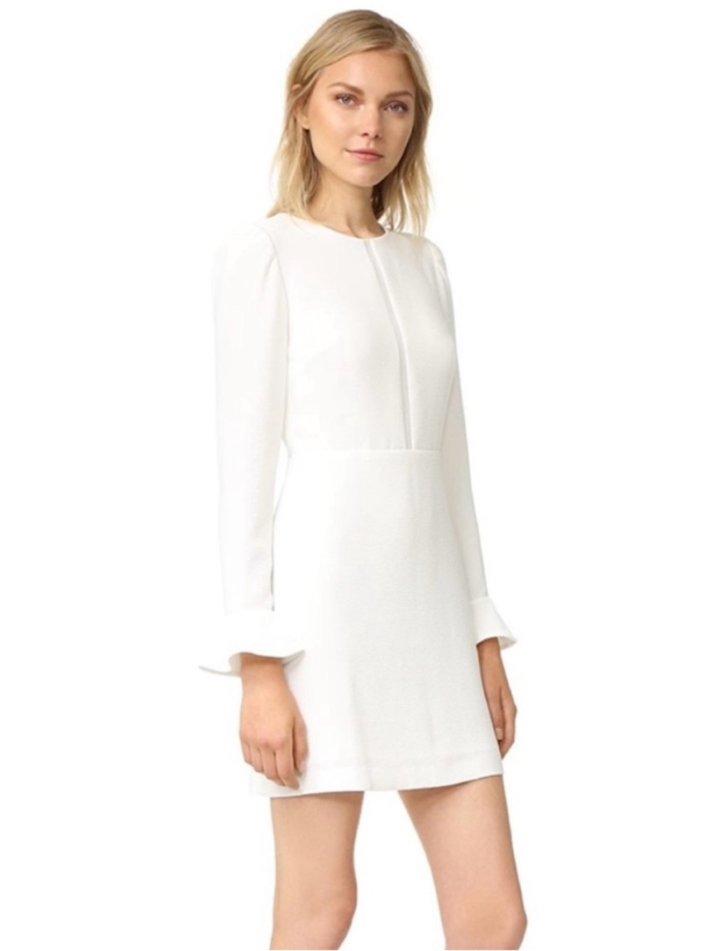 Club Monaco White Long-Sleeve Mini Dress